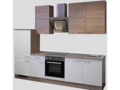 Flex-Well Classic Küchenzeile Florida 270 cm Sonoma Eiche-Weiß-Sonoma Eiche< Kühlschränke|Einbauküchen