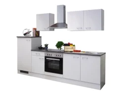 Flex-Well Classic Einbauküchen|Kühlschränke<Küchenzeile Lucca 270 cm Weiß matt