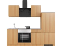 Flex-Well Classic Single-Küchen|Kochfelder<Küchenzeile Nano 220 cm Buche