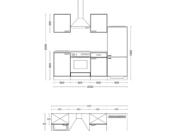 New Flex-Well Classic Küchenzeile Wito 220 cm Weiß