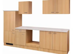 Online Flex-Well Classic Küchenzeile Nano 270 cm ohne E-Geräte Buche Nachbildung