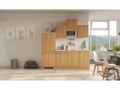 Flex-Well Classic Küchenzeile Nano 210 cm Buche