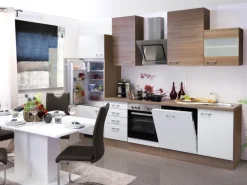 Outlet Flex-Well Classic Küchenzeile Florida 280 cm Sonoma Eiche-Weiß-Sonoma Eiche