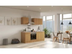 Discount Flex-Well Classic Küchenzeile Nano 210 cm Buche