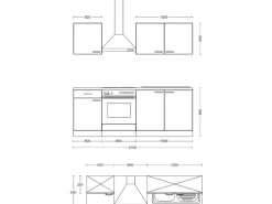 Discount Flex-Well Classic Küchenzeile Nano 210 cm Buche