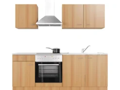 Discount Flex-Well Classic Küchenzeile Nano 210 cm Buche