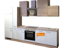 Flex-Well Classic Kühlschränke|Kochfelder<Küchenzeile Florida 310 cm Sonoma Eiche-Weiß