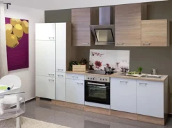 Flex-Well Classic Kühlschränke|Kochfelder<Küchenzeile Florida 310 cm Sonoma Eiche-Weiß