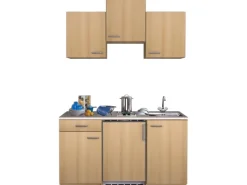 Flex-Well Classic Single-Küchen|Pantryküchen<Küchenzeile Nano 150 cm Buche Nachbildung