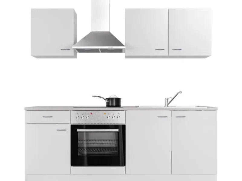 Flex-Well Classic Einbauküchen|Kochfelder<Küchenzeile Wito 210 cm Weiß