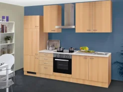 Flex-Well Classic Küchenzeile Nano 270 cm Buche Nachbildung< Pantryküchen|Kühlschränke