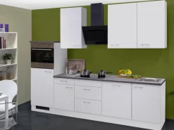 Flex-Well Classic Küchenzeile Lucca 280 cm Weiß< Einbauküchen|Kühlschränke