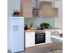 Flex-Well Classic Küchenzeile Florida 220 cm Sonoma Eiche-Weiß-Sonoma Eiche< Einbauküchen|Kühlschränke