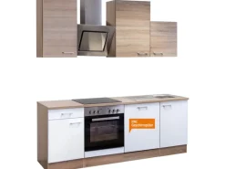 Flex-Well Classic Küchenzeile Florida 220 cm Sonoma Eiche-Weiß-Sonoma Eiche< Einbauküchen|Kühlschränke