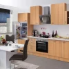 Flex-Well Classic Küchenzeile Nano 280 cm Buche Nachbildung< Herde|Kühlschränke
