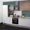 Flex-Well Classic Küchenzeile Florida 270 cm Sonoma Eiche-Weiß-Sonoma Eiche< Kühlschränke