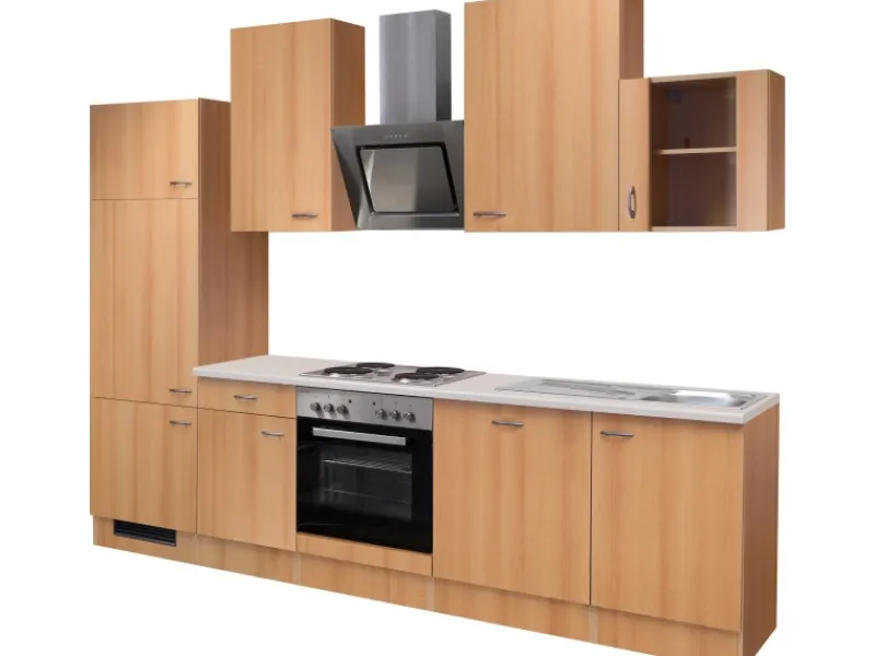 Online Flex-Well Classic Küchenzeile Nano 280 cm Buche Nachbildung