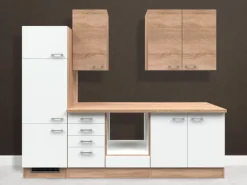 Flex-Well Classic Küchenzeile Florida 270 cm ohne E-Geräte Sonoma Eiche-Weiß< Einbauküchen