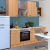 Clearance Flex-Well Classic Küchenzeile Nano 220 cm Buche Nachbildung