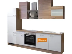 Flex-Well Classic Küchenzeile Florida 280 cm Sonoma Eiche-Weiß-Sonoma Eiche< Kochfelder|Kühlschränke