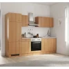 Flex-Well Classic Küchenzeile Nano 270 cm Buche< Kühlschränke