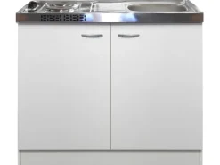 Flex-Well Classic Miniküche Wito 100 cm mit Pantryauflage Weiß< Single-Küchen|Pantryküchen