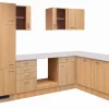 Flex-Well Classic Winkelküchen|Küchenschränke<Winkelküche Nano 280 cm ohne E-Geräte Buche Nachbildung