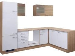Flex-Well Classic Winkelküchen<Winkelküche Florida 280 cm ohne E-Geräte Sonoma Eiche-Weiß