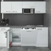 Flex-Well Exclusiv Single-Küchen|Einbauküchen<Büroküche Joelina 210 cm Weiß