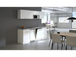 Flex-Well Exclusiv Single-Küchen|Einbauküchen<Büroküche Joelina 210 cm Weiß