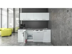 Flex-Well Exclusiv Büroküche Joelina 210 cm Weiß< Miniküchen|Kochfelder