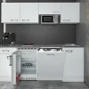 Flex-Well Exclusiv Single-Küchen|Einbauküchen<Büroküche Joelina 210 cm Weiß