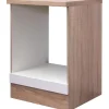 Flex-Well Exclusiv Herdumbauschrank Valero 60cm Hochglanz Weiß-Sono. Eiche