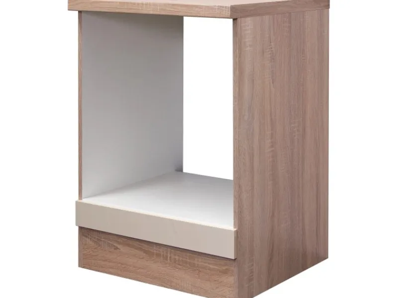 Flex-Well Exclusiv Herdumbauschrank Orlando 60cm Kaschmir Glanz-Sonoma Eiche< Herde|Küchenschränke