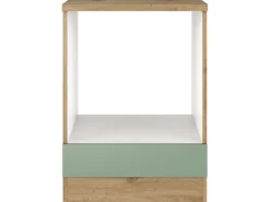 Outlet Flex-Well Exclusiv Herdumbauschrank Cara 60cm Schilfgrün matt - Artisan Eiche