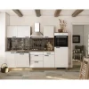 Flex-Well Exclusiv Küche 2320-016 Julia 280 cm Weiß matt-Cosmopolitan Eiche< Landhausküchen