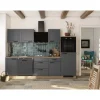 Flex-Well Exclusiv Küche 2327-019 Romeo 280 cm Anthrazit matt-Cosmopolitan Eiche< Landhausküchen|Kühlschränke