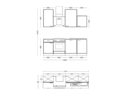 Online Flex-Well Exclusiv Küche 1701-017sWS Cara 220 cm Schilfgrün matt - Artisan Eiche