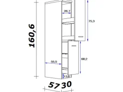 Flex-Well Exclusiv Küchenschränke<Küchen-Apothekerschrank Morena 30cm Basaltgrau-San Remo