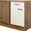 Outlet Flex-Well Exclusiv Küchen-Eck-Unterschrank Vintea 110x60cm Magnolie-Lancelot Oak