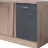 Flex-Well Exclusiv Küchen-Eck-Unterschrank Morena 110x60cm Basaltgrau - San Remo< Küchenschränke