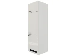 Flex-Well Exclusiv Kühlschränke|Küchenschränke<Küchen-Geräteschrank Lund 60cm 200cm Lichtgrau Gl.-Rauchgrau