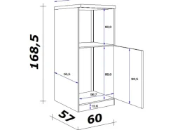 Outlet Flex-Well Exclusiv Küchen-Geräteumbauschrank Joelina 60 cm Weiß
