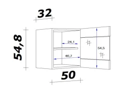 Online Flex-Well Exclusiv Küchen-Glas-Oberschrank Cara 50cmx55cm Artisan Eiche