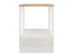 Flex-Well Exclusiv Herde|Küchenschränke<Küchen-Herdumbauschrank Lund 60 cm Lichtgrau glänzend