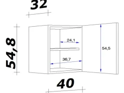 Discount Flex-Well Exclusiv Küchen-Hängeschrank Lara 40 cm -San Remo Eiche Anthrazit