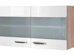 Flex-Well Exclusiv Küchen-Hängeschrank Valero 100 cm x 55 cm Hochglanz Weiß< Küchenschränke