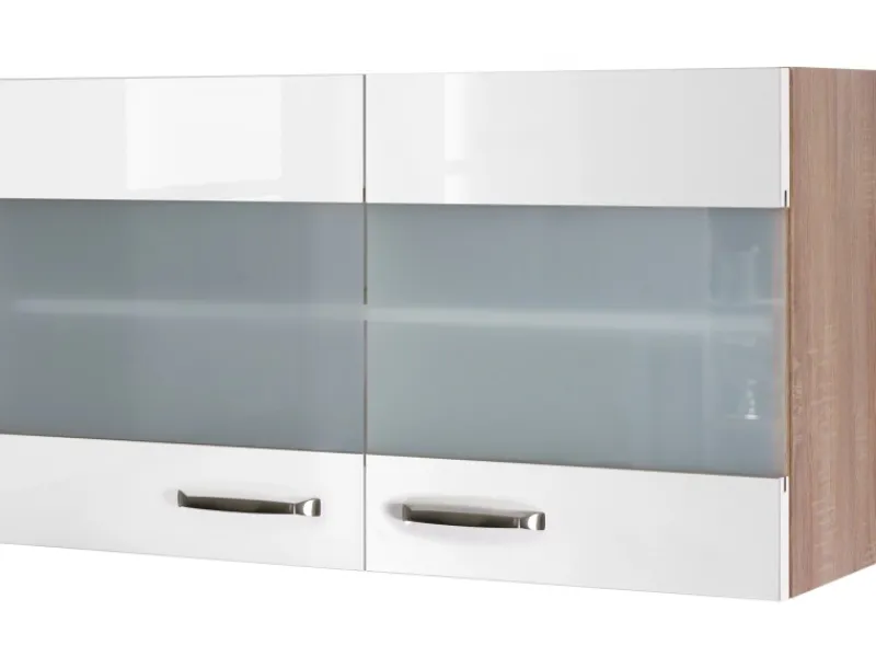 Flex-Well Exclusiv Küchen-Hängeschrank Valero 100 cm x 55 cm Hochglanz Weiß< Küchenschränke