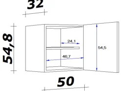 Discount Flex-Well Exclusiv Küchen-Hängeschrank Lara 50 cm -San Remo Eiche Anthrazit