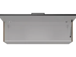 Flex-Well Exclusiv Küchen-Kurz-Oberschrank Capri 100x32cm Schwarz-Endgrain Oak< Küchenschränke